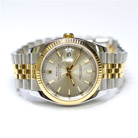 36mm rolex oyster datejust stainless 18kt gold with quickset date|rolex datejust 36 diamond bezel.